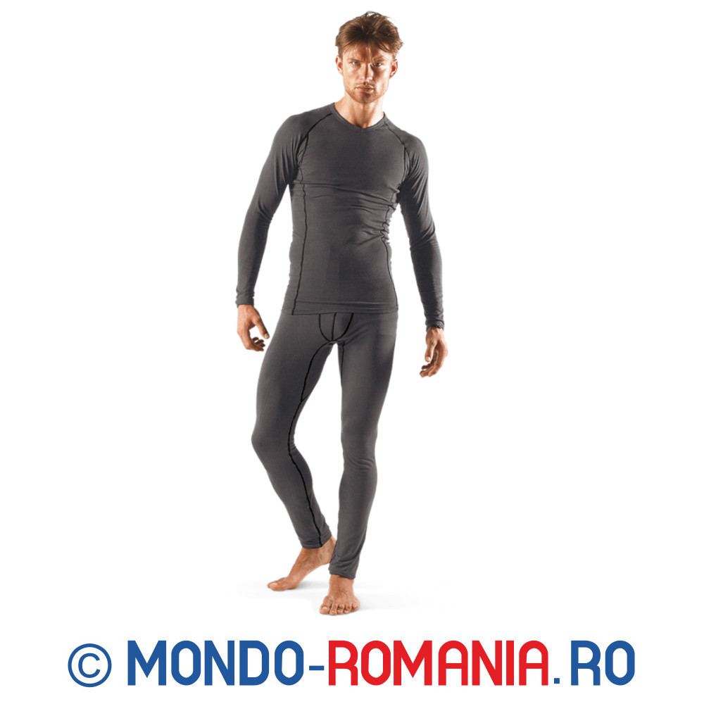 Ansamblu subvestimentar SIRFLEX gri - Bluza si pantaloni de corp SIRFLEX