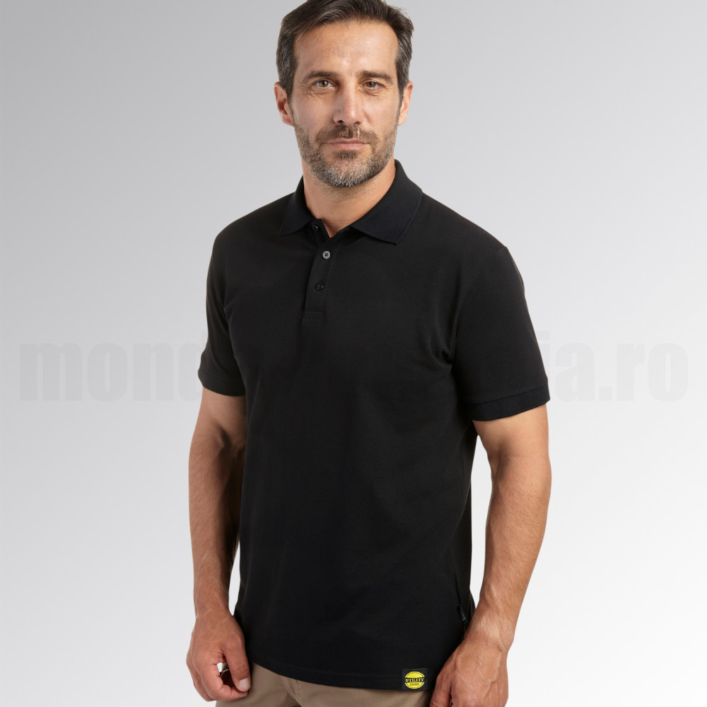 Tricou POLO negru Diadora Atlar din bumbac organic